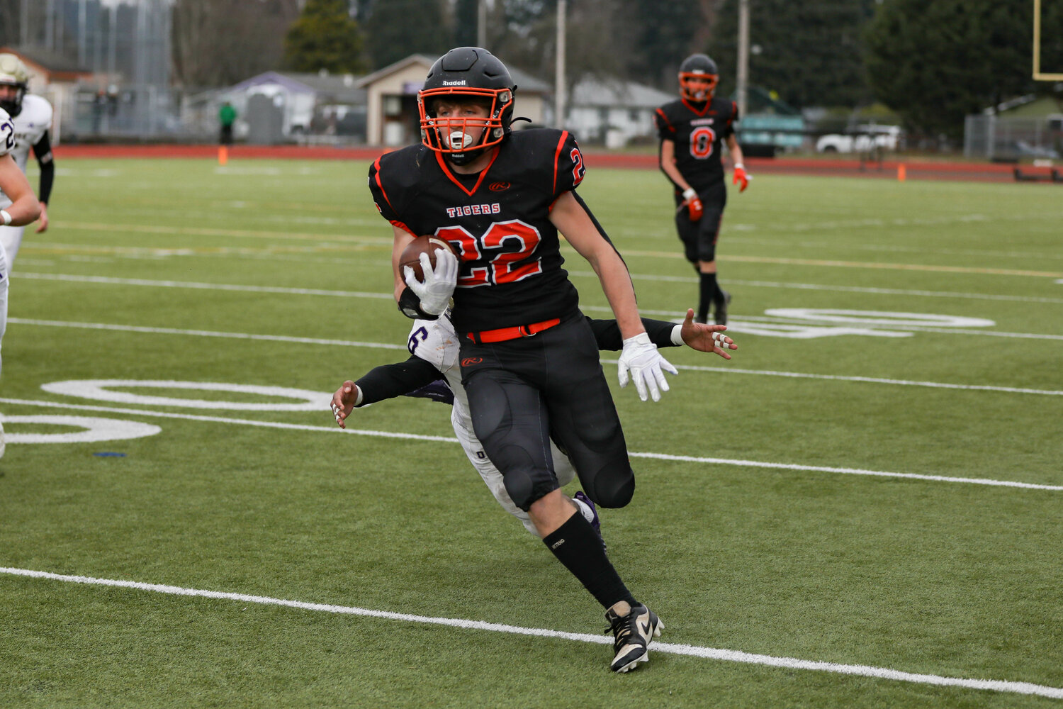 Cayle Kelly Rushes downfield during a 36-26 Napavine win over Onalaska Nov. 25.
